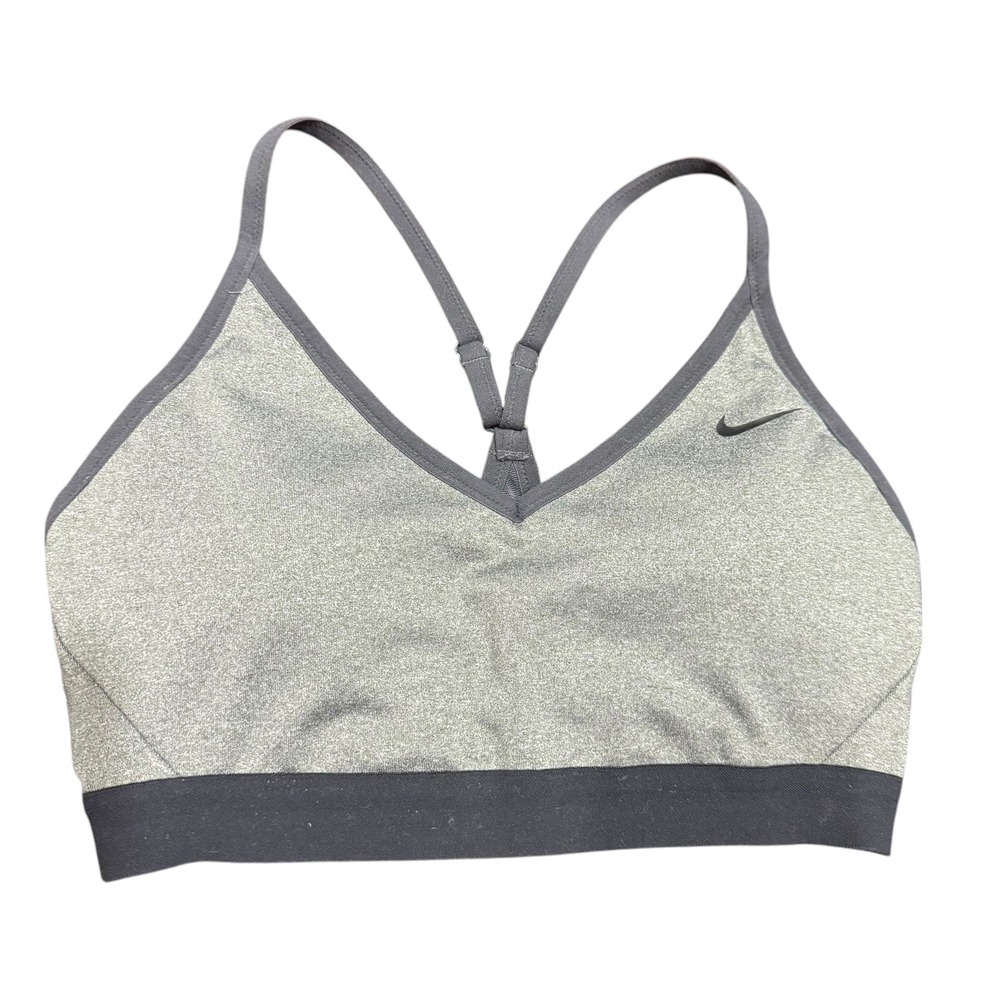 Nike Womens Dri-FIT Indy Light Support Sports Bra Grey Heather Size M